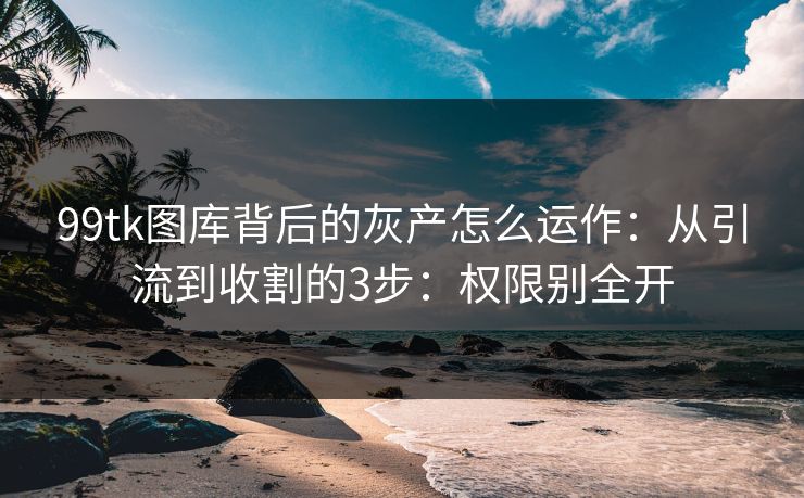99tk图库背后的灰产怎么运作：从引流到收割的3步：权限别全开