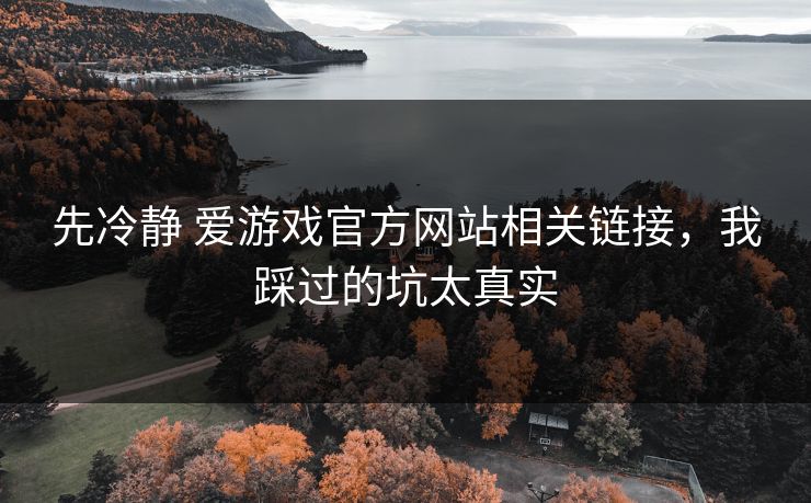 先冷静 爱游戏官方网站相关链接,我踩过的坑太真实